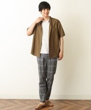 KHBHP77049 a.v.v MEN(アー・ヴェ・ヴェ) 【S-XXL】リライトリングドットバンドカラーシャツ（セットアップ対応） カーキ
