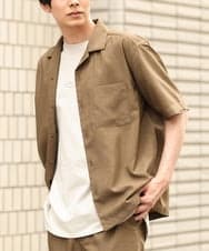 KHBHP78044 a.v.v MEN(アー・ヴェ・ヴェ) 【S-XXL】リライトオープンカラーシャツ（セットアップ対応） カーキ