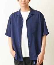 KHBHP78044 a.v.v MEN(アー・ヴェ・ヴェ) 【S-XXL】リライトオープンカラーシャツ（セットアップ対応） ブルー