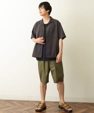 KHBHP78044 a.v.v MEN(アー・ヴェ・ヴェ) 【S-XXL】リライトオープンカラーシャツ（セットアップ対応） ブルー