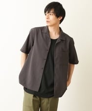 KHBHP78044 a.v.v MEN(アー・ヴェ・ヴェ) 【S-XXL】リライトオープンカラーシャツ（セットアップ対応） ブルー