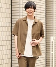 KHBHP78044 a.v.v MEN(アー・ヴェ・ヴェ) 【S-XXL】リライトオープンカラーシャツ（セットアップ対応） ブルー