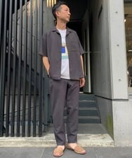 KHBHP78044 a.v.v MEN(アー・ヴェ・ヴェ) 【S-XXL】リライトオープンカラーシャツ（セットアップ対応） ブルー
