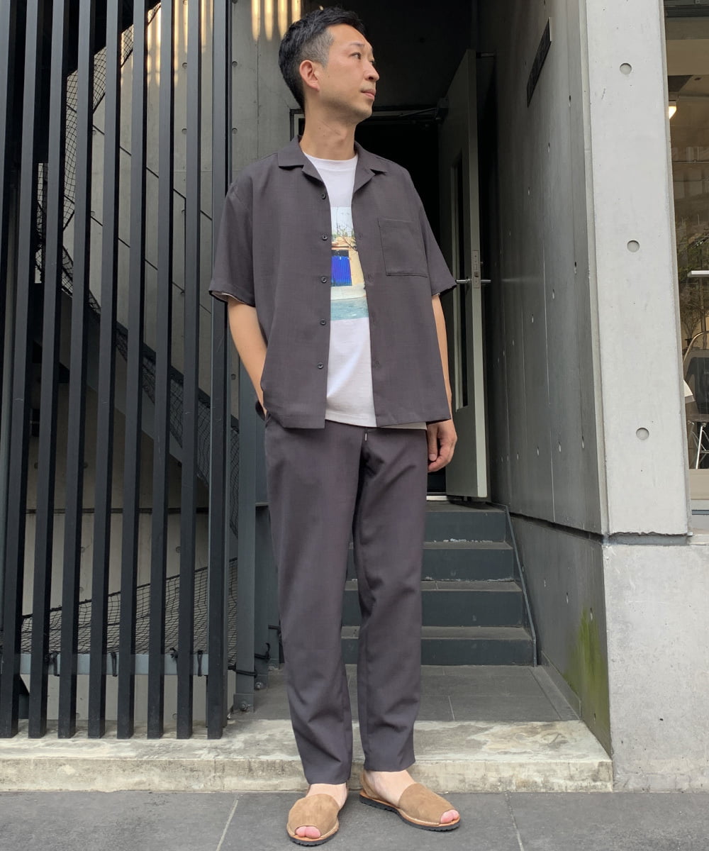 KHBHP78044 a.v.v MEN(アー・ヴェ・ヴェ) 【S-XXL】リライトオープンカラーシャツ（セットアップ対応） ブルー