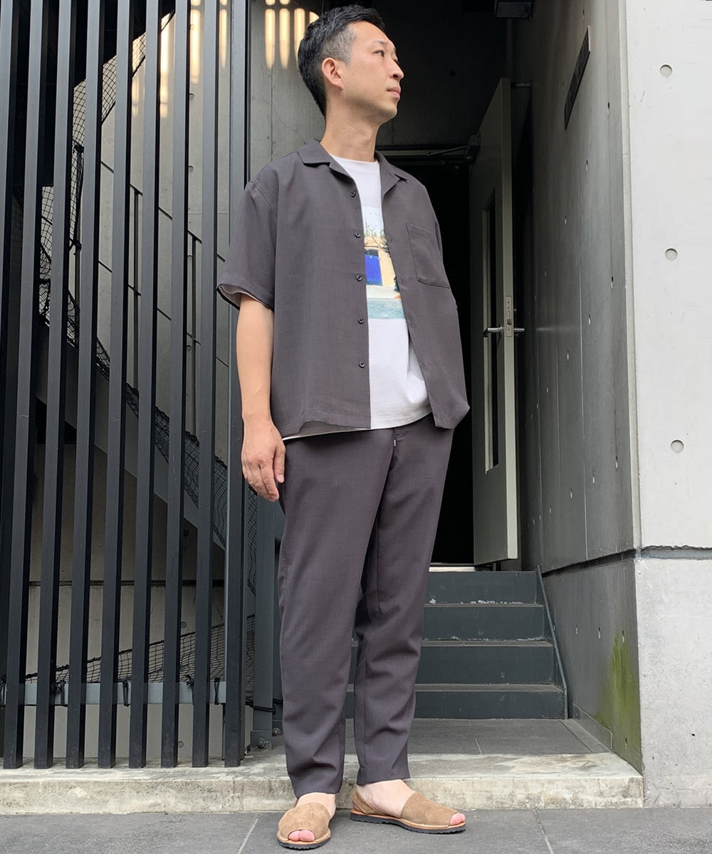 KHBHP78044 a.v.v MEN(アー・ヴェ・ヴェ) 【S-XXL】リライトオープンカラーシャツ（セットアップ対応） ブルー