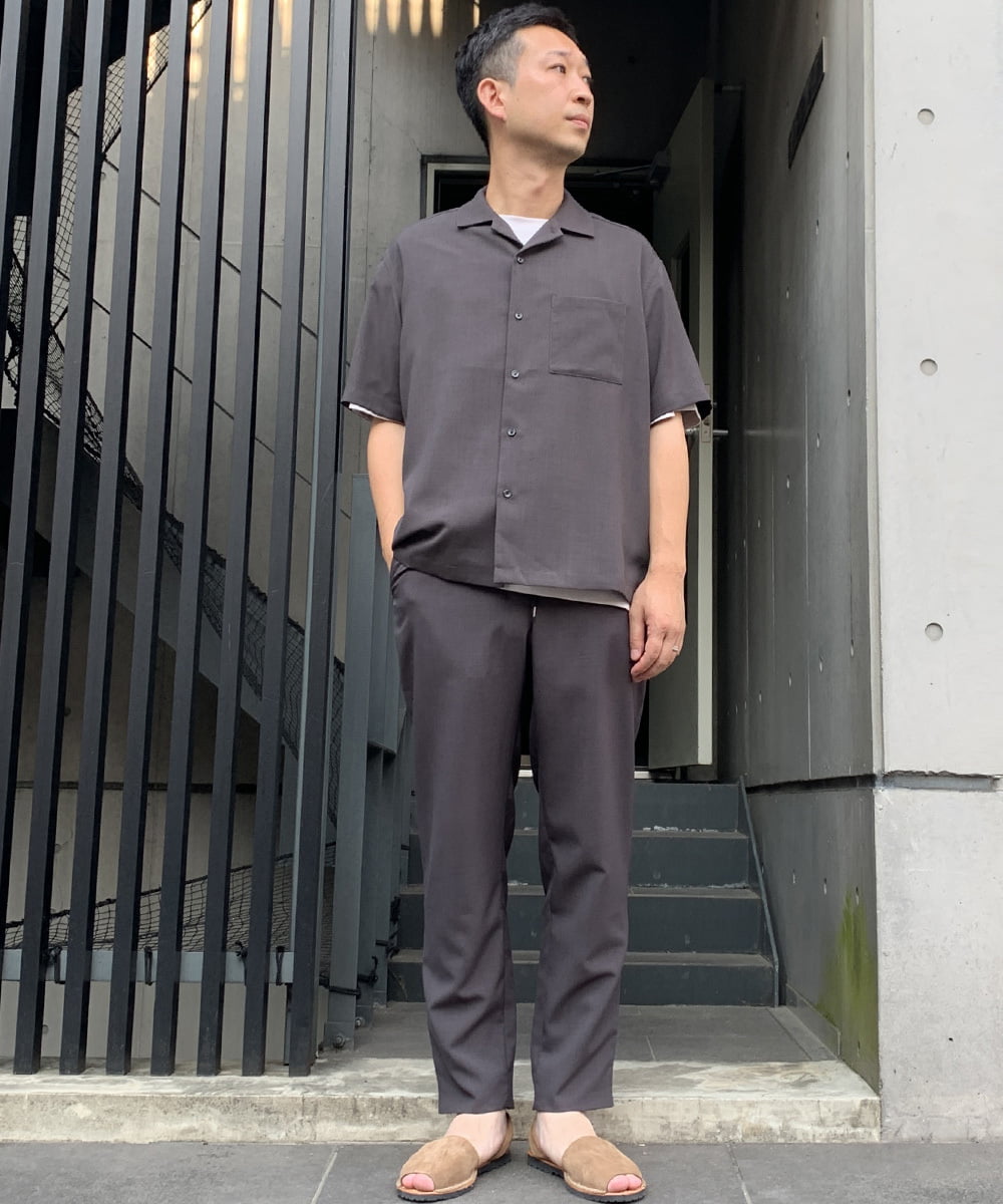 KHBHP78044 a.v.v MEN(アー・ヴェ・ヴェ) 【S-XXL】リライトオープンカラーシャツ（セットアップ対応） ブルー