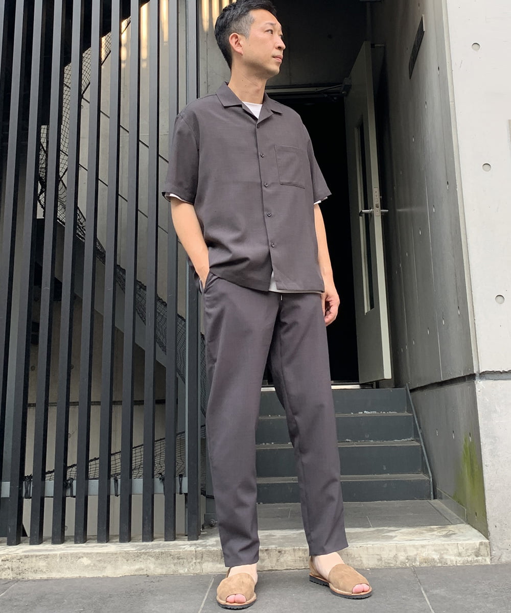 KHBHP78044 a.v.v MEN(アー・ヴェ・ヴェ) 【S-XXL】リライトオープンカラーシャツ（セットアップ対応） ブルー