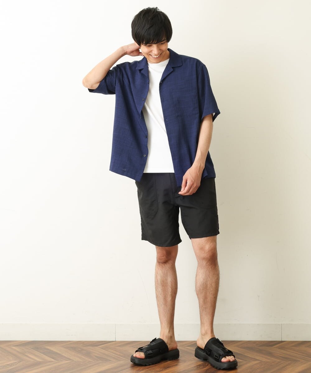 KHBHP78044 a.v.v MEN(アー・ヴェ・ヴェ) 【S-XXL】リライトオープンカラーシャツ（セットアップ対応） ブルー