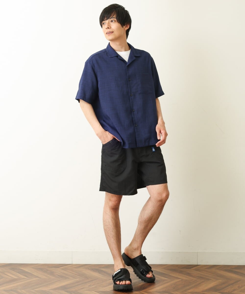 KHBHP78044 a.v.v MEN(アー・ヴェ・ヴェ) 【S-XXL】リライトオープンカラーシャツ（セットアップ対応） ブルー