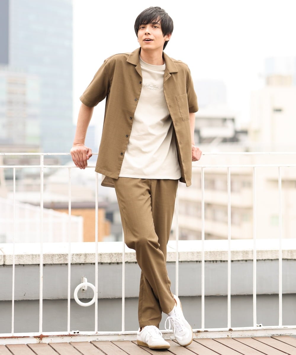 KHBHP78044 a.v.v MEN(アー・ヴェ・ヴェ) 【S-XXL】リライトオープンカラーシャツ（セットアップ対応） ブルー