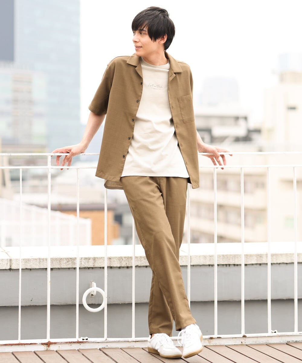 KHBHP78044 a.v.v MEN(アー・ヴェ・ヴェ) 【S-XXL】リライトオープンカラーシャツ（セットアップ対応） ブルー