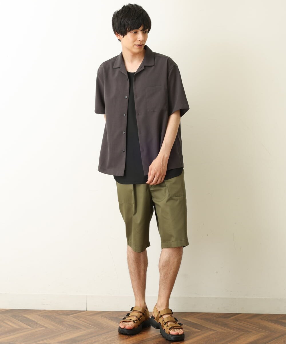 KHBHP78044 a.v.v MEN(アー・ヴェ・ヴェ) 【S-XXL】リライトオープンカラーシャツ（セットアップ対応） ブルー