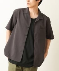 KHBHP78044 a.v.v MEN(アー・ヴェ・ヴェ) 【S-XXL】リライトオープンカラーシャツ（セットアップ対応） ダークグレー