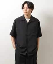 KHBHS14059 a.v.v MEN(アー・ヴェ・ヴェ) 【接触冷感】小紋柄プリント五分袖オープンカラーシャツ テラコッタ