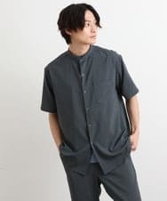 KHBHS77049 a.v.v MEN(アー・ヴェ・ヴェ) 【吸水速乾/S-XXL】リライト バンドカラーシャツ ブルー