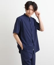 KHBHS77049 a.v.v MEN(アー・ヴェ・ヴェ) 【吸水速乾/S-XXL】リライト バンドカラーシャツ ブルー