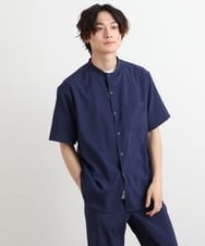 KHBHS77049 a.v.v MEN(アー・ヴェ・ヴェ) 【吸水速乾/S-XXL】リライト バンドカラーシャツ ブルー