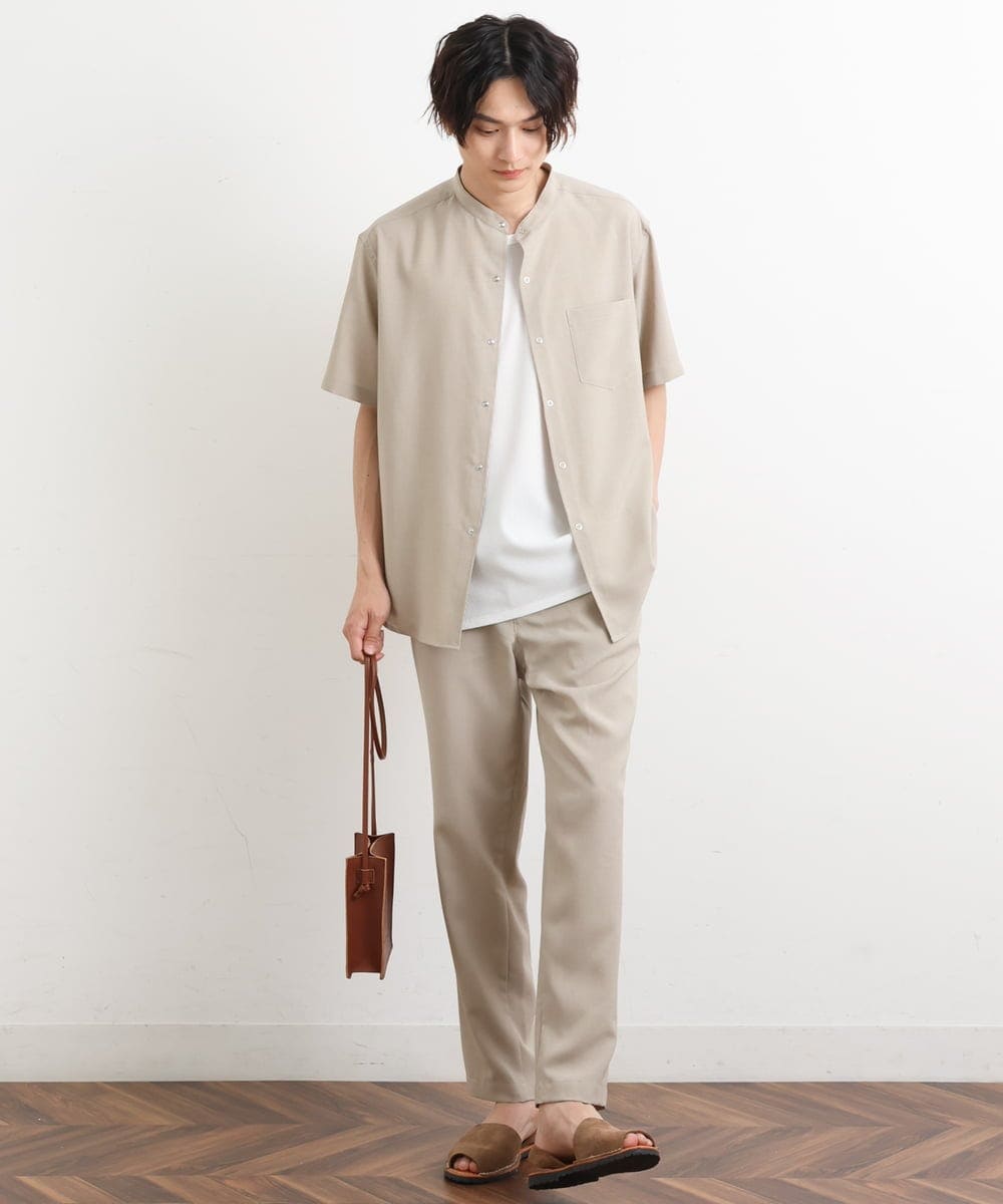 KHBHS77049 a.v.v MEN(アー・ヴェ・ヴェ) 【吸水速乾/S-XXL】リライト バンドカラーシャツ ブルー