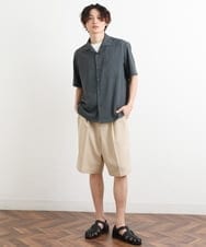 KHBHS78044 a.v.v MEN(アー・ヴェ・ヴェ) 【S-XXL】リライト オープンカラーシャツ ベージュ