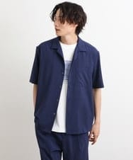 KHBHS78044 a.v.v MEN(アー・ヴェ・ヴェ) 【S-XXL】リライト オープンカラーシャツ ベージュ