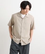 KHBHS78044 a.v.v MEN(アー・ヴェ・ヴェ) 【S-XXL】リライト オープンカラーシャツ ベージュ