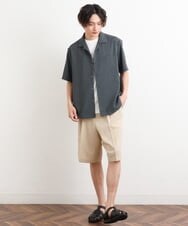 KHBHS78044 a.v.v MEN(アー・ヴェ・ヴェ) 【S-XXL】リライト オープンカラーシャツ ベージュ