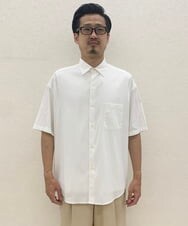 KHBHS82059 a.v.v MEN(アー・ヴェ・ヴェ) 【白シャツ】ワイドシルエット五分袖シャツ ホワイト