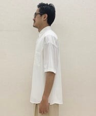 KHBHS82059 a.v.v MEN(アー・ヴェ・ヴェ) 【白シャツ】ワイドシルエット五分袖シャツ ホワイト