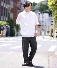 KHBHS82059 a.v.v MEN(アー・ヴェ・ヴェ) 【白シャツ】ワイドシルエット五分袖シャツ ホワイト
