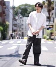 KHBHS82059 a.v.v MEN(アー・ヴェ・ヴェ) 【白シャツ】ワイドシルエット五分袖シャツ ホワイト