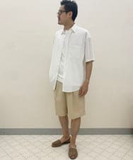KHBHS82059 a.v.v MEN(アー・ヴェ・ヴェ) 【白シャツ】ワイドシルエット五分袖シャツ ホワイト