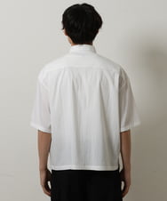 KHBHS84059 a.v.v MEN(アー・ヴェ・ヴェ) 【白シャツ】クロップド丈ワイドシルエットシャツ(五分袖) ホワイト