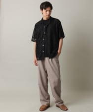 KHBHV56069 a.v.v MEN(アー・ヴェ・ヴェ) 【洗濯機で洗える】ラッセルダイヤオープンカラーシャツ 5分袖 アイボリー