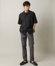 KHBHV66059 a.v.v MEN(アー・ヴェ・ヴェ) 【大人にちょうどいい透け感】セミシアーオープンカラーシャツ　5分袖 ライトグリーン