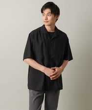 KHBHV66059 a.v.v MEN(アー・ヴェ・ヴェ) 【大人にちょうどいい透け感】セミシアーオープンカラーシャツ　5分袖 ライトグリーン