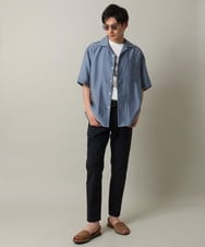 KHBHV66059 a.v.v MEN(アー・ヴェ・ヴェ) 【大人にちょうどいい透け感】セミシアーオープンカラーシャツ　5分袖 ライトグリーン