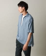 KHBHV69059 a.v.v MEN(アー・ヴェ・ヴェ) 【ハリつかない涼感素材】ワッシャーVネックシャツプルオーバー グレイッシュブルー