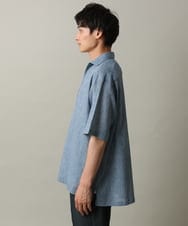 KHBHV69059 a.v.v MEN(アー・ヴェ・ヴェ) 【ハリつかない涼感素材】ワッシャーVネックシャツプルオーバー グレイッシュブルー