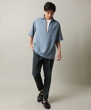 KHBHV69059 a.v.v MEN(アー・ヴェ・ヴェ) 【ハリつかない涼感素材】ワッシャーVネックシャツプルオーバー グレイッシュブルー