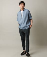 KHBHV69059 a.v.v MEN(アー・ヴェ・ヴェ) 【ハリつかない涼感素材】ワッシャーVネックシャツプルオーバー グレイッシュブルー