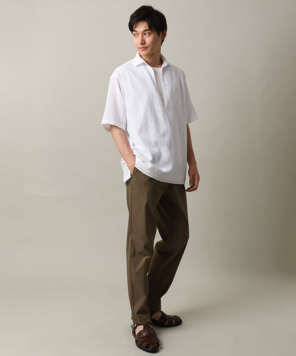 KHBHV69059 a.v.v MEN(アー・ヴェ・ヴェ) 【ハリつかない涼感素材】ワッシャーVネックシャツプルオーバー グレイッシュブルー