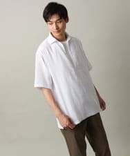 KHBHV69059 a.v.v MEN(アー・ヴェ・ヴェ) 【ハリつかない涼感素材】ワッシャーVネックシャツプルオーバー グレイッシュブルー
