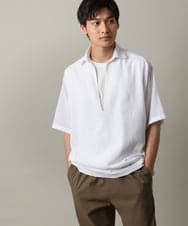 KHBHV69059 a.v.v MEN(アー・ヴェ・ヴェ) 【ハリつかない涼感素材】ワッシャーVネックシャツプルオーバー ホワイト