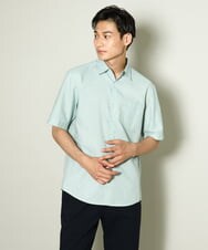 KHBHV70044 a.v.v MEN(アー・ヴェ・ヴェ) 【定番アイテム】リネン混シャツ　半袖（さらリネシリーズ） ミント