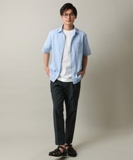 KHBHV70044 a.v.v MEN(アー・ヴェ・ヴェ) 【定番アイテム】リネン混シャツ　半袖（さらリネシリーズ） ミント