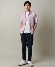 KHBHV70044 a.v.v MEN(アー・ヴェ・ヴェ) 【定番アイテム】リネン混シャツ　半袖（さらリネシリーズ） ミント