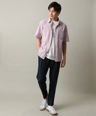 KHBHV70044 a.v.v MEN(アー・ヴェ・ヴェ) 【定番アイテム】リネン混シャツ　半袖（さらリネシリーズ） ミント