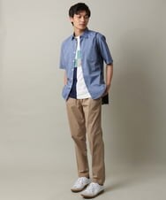 KHBHV70044 a.v.v MEN(アー・ヴェ・ヴェ) 【定番アイテム】リネン混シャツ　半袖（さらリネシリーズ） ミント