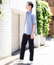 KHBHV70044 a.v.v MEN(アー・ヴェ・ヴェ) 【定番アイテム】リネン混シャツ　半袖（さらリネシリーズ） ミント