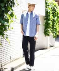 KHBHV70049 a.v.v MEN(アー・ヴェ・ヴェ) 【定番アイテム】リネン混シャツ　半袖（さらリネシリーズ） ダークグレー